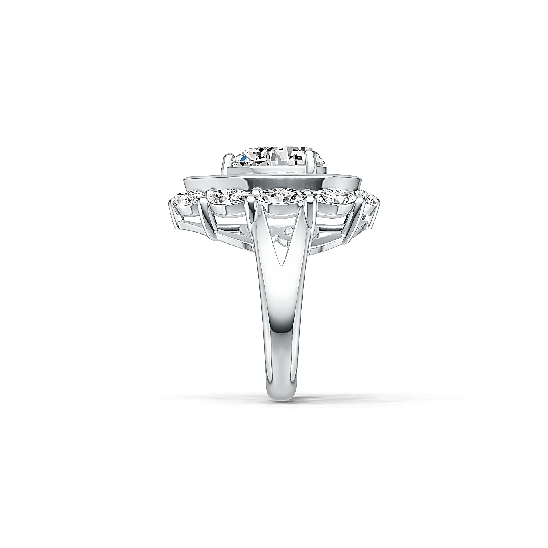 Sterling Silver Semi Mount Ring Setting Pear PE 11X9mm Baguette 3X2mm MQ 6X3mm DHJ