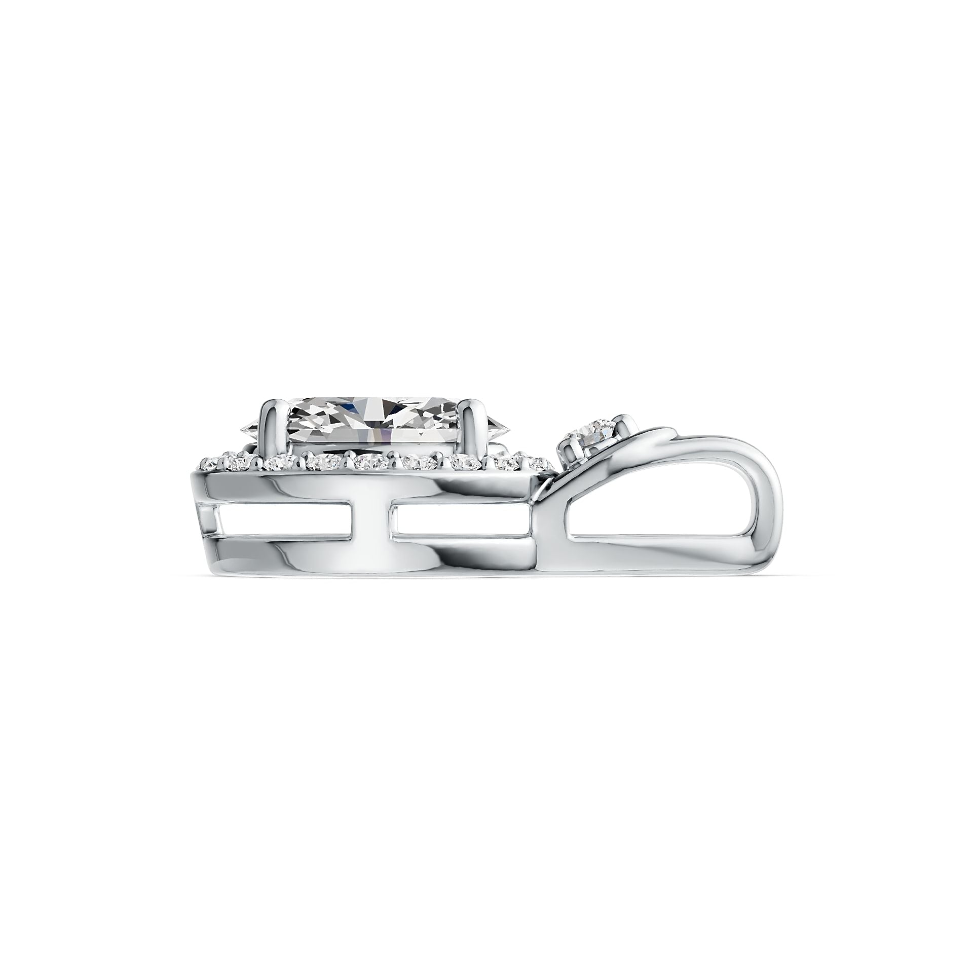 Sterling Silver Semi Mount Pendant Setting Oval OV 8X6mm DHJ
