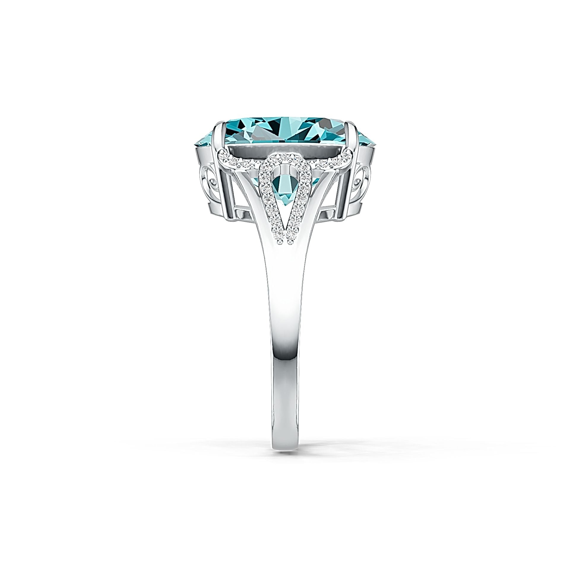 Sterling Silver Semi Mount Ring Setting Oval OV 16X12mm Solitaire DHJ