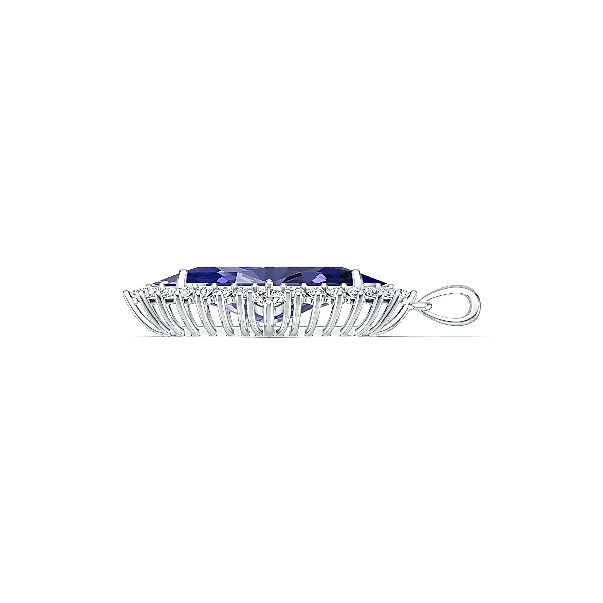 Sterling Silver Semi Mount Pendant Setting Marquise MQ 30X13mm DHJ
