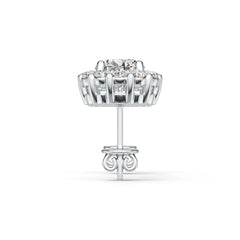 Sterling Silver Semi Mount Earrings Setting Round RD 6x6mm Halo DHJ