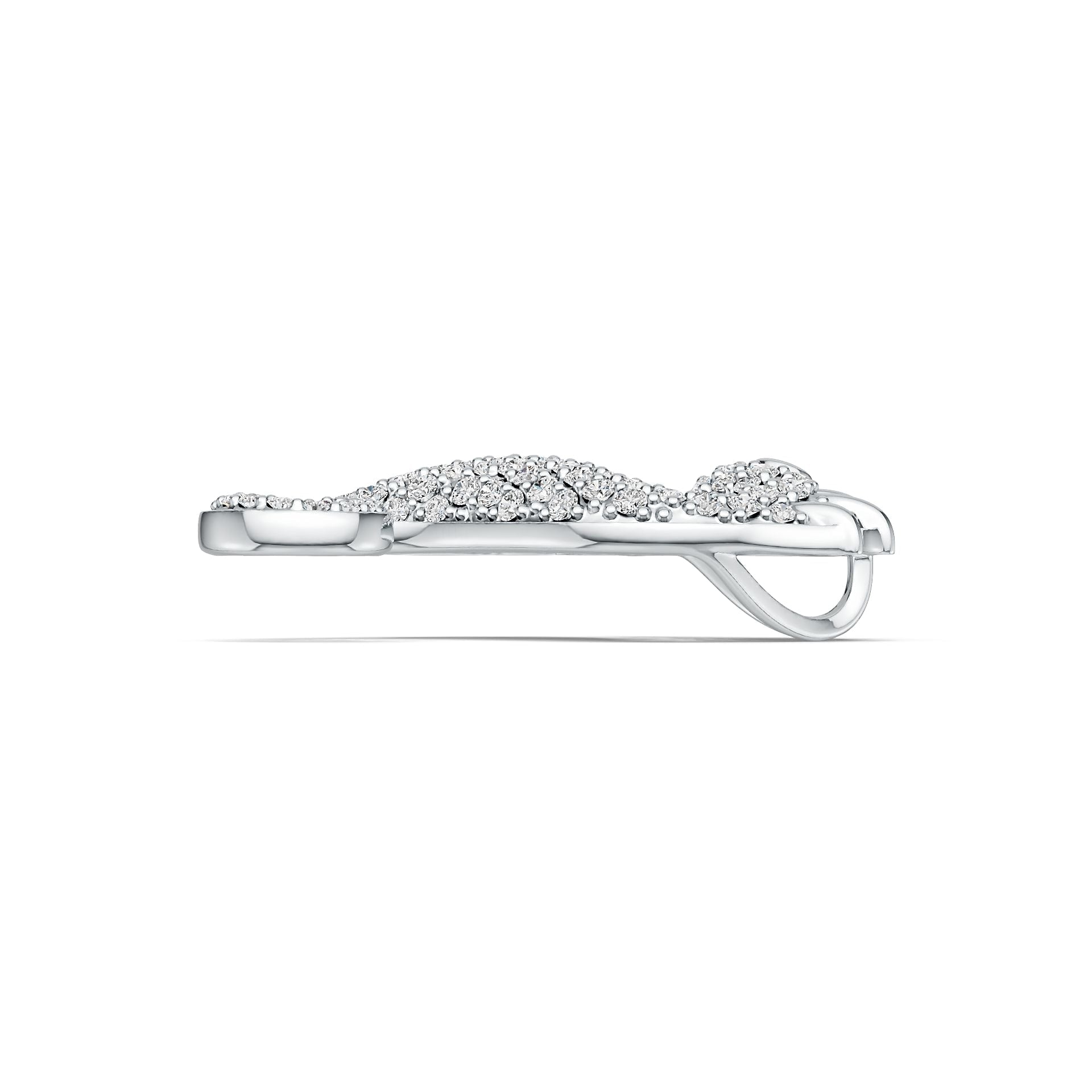 Sterling Silver Pendant Seahorse Theme with White Topaz or Moissanite DHJ