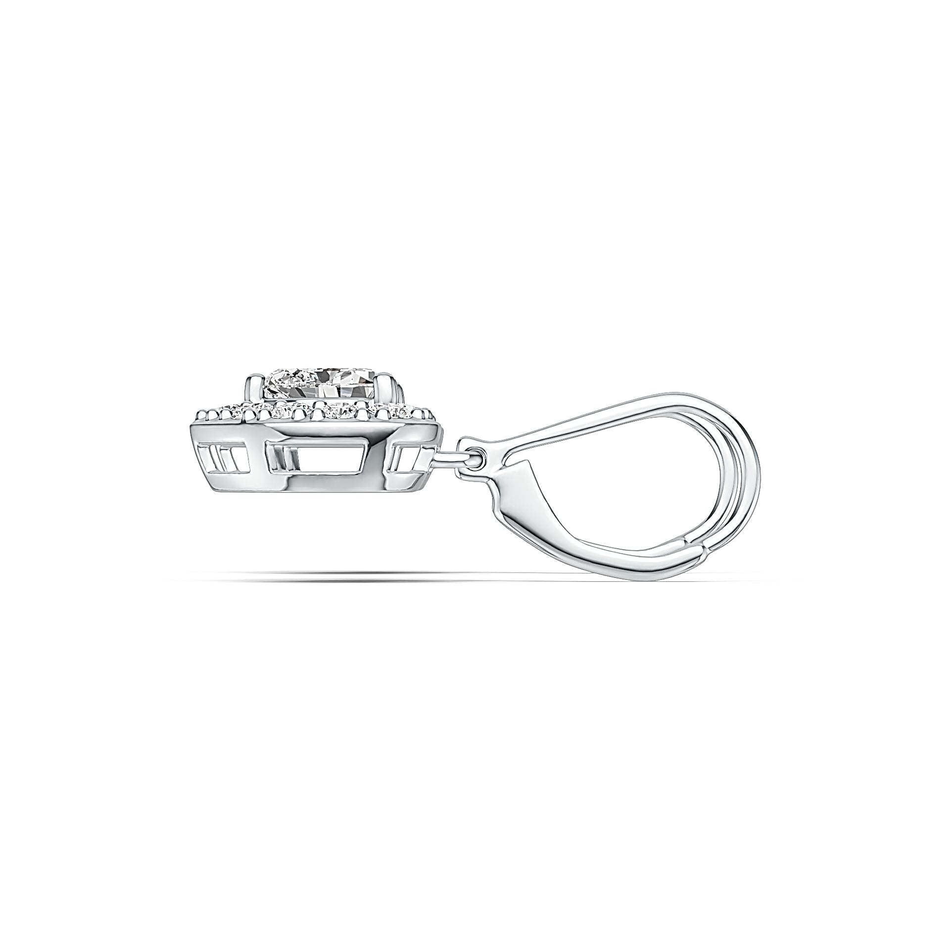 Sterling Silver Semi Mount Earrings Setting Heart HT 5.5X5.5mm DHJ