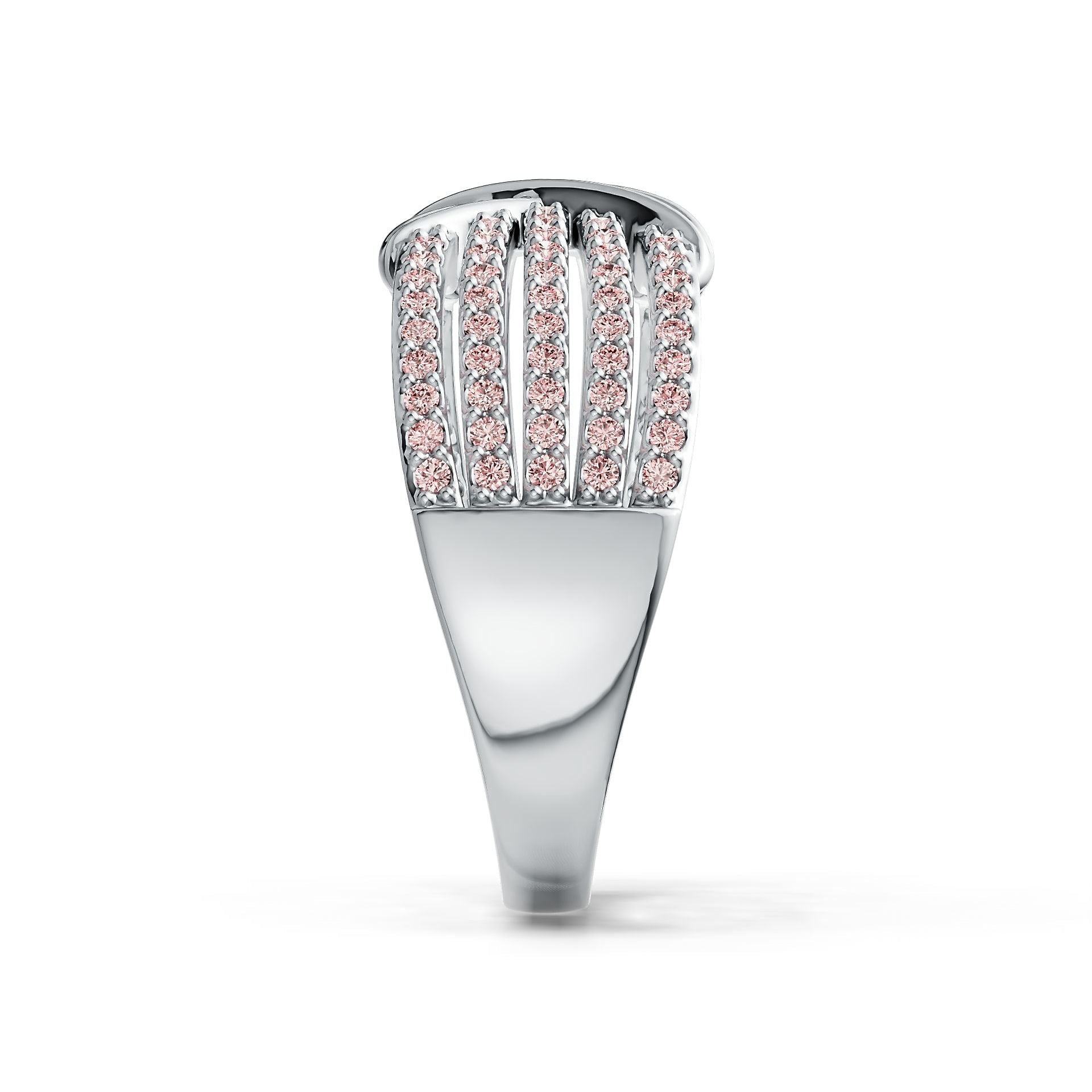 Sterling Silver Ring Crossover Multi-Row with White Topaz or Moissanite Syzjewelry