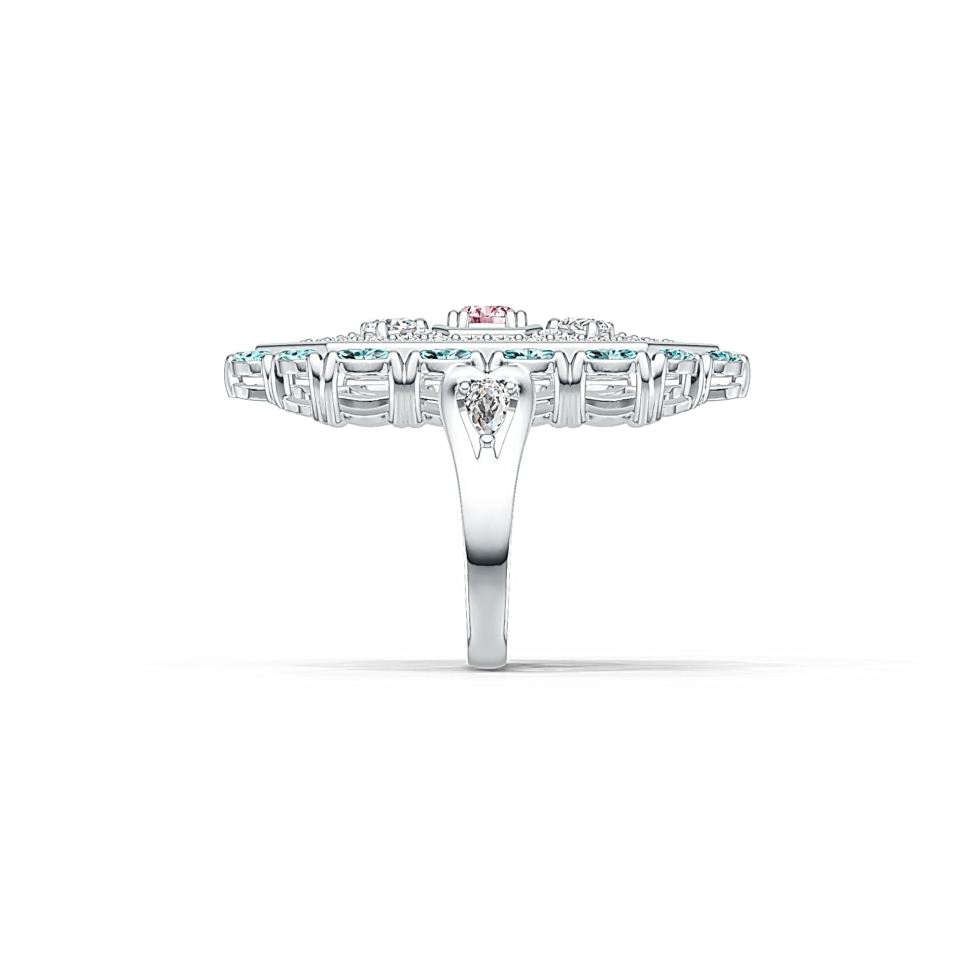 Sterling Silver Semi Mount Ring Setting Round RD 5x5mm PE 4x2mm DHJ