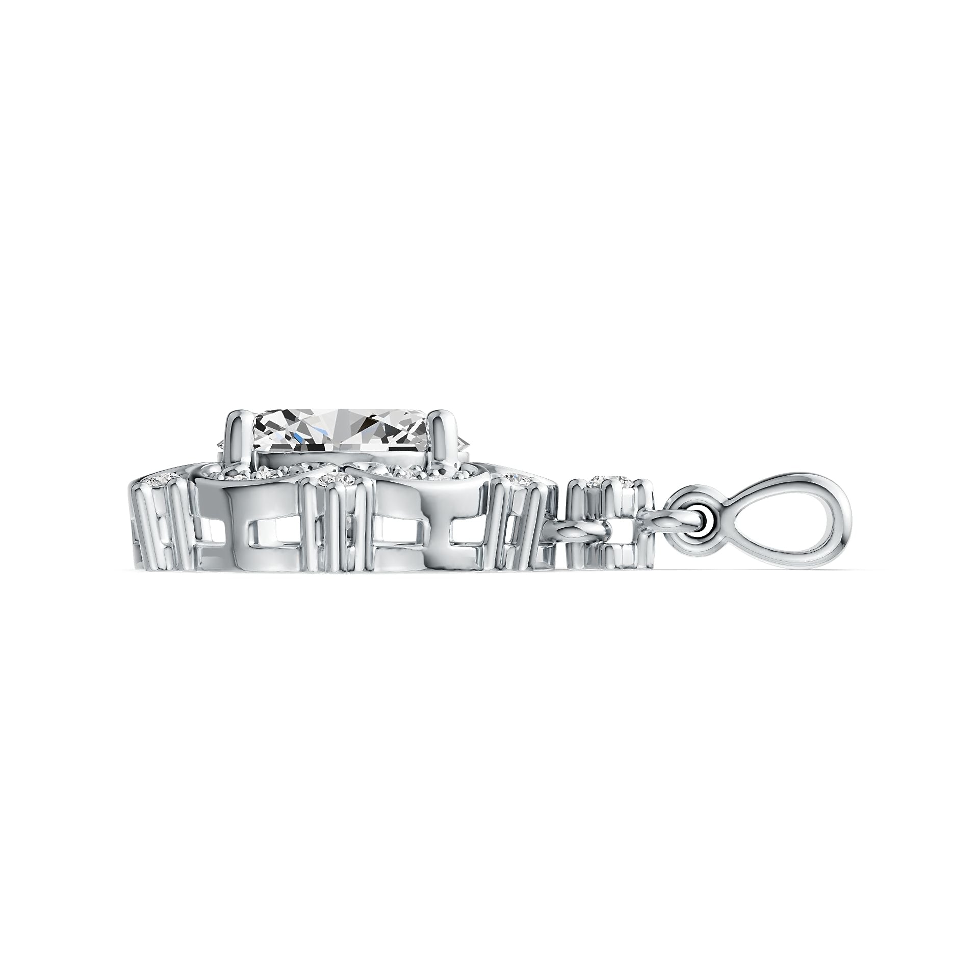 Sterling Silver Semi Mount Pendant Setting Oval OV 10X8mm Vintage-Inspired DHJ