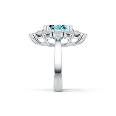 Sterling Silver Semi Mount Ring Setting Oval OV 12X10mm Halo Cocktail Ring DHJ