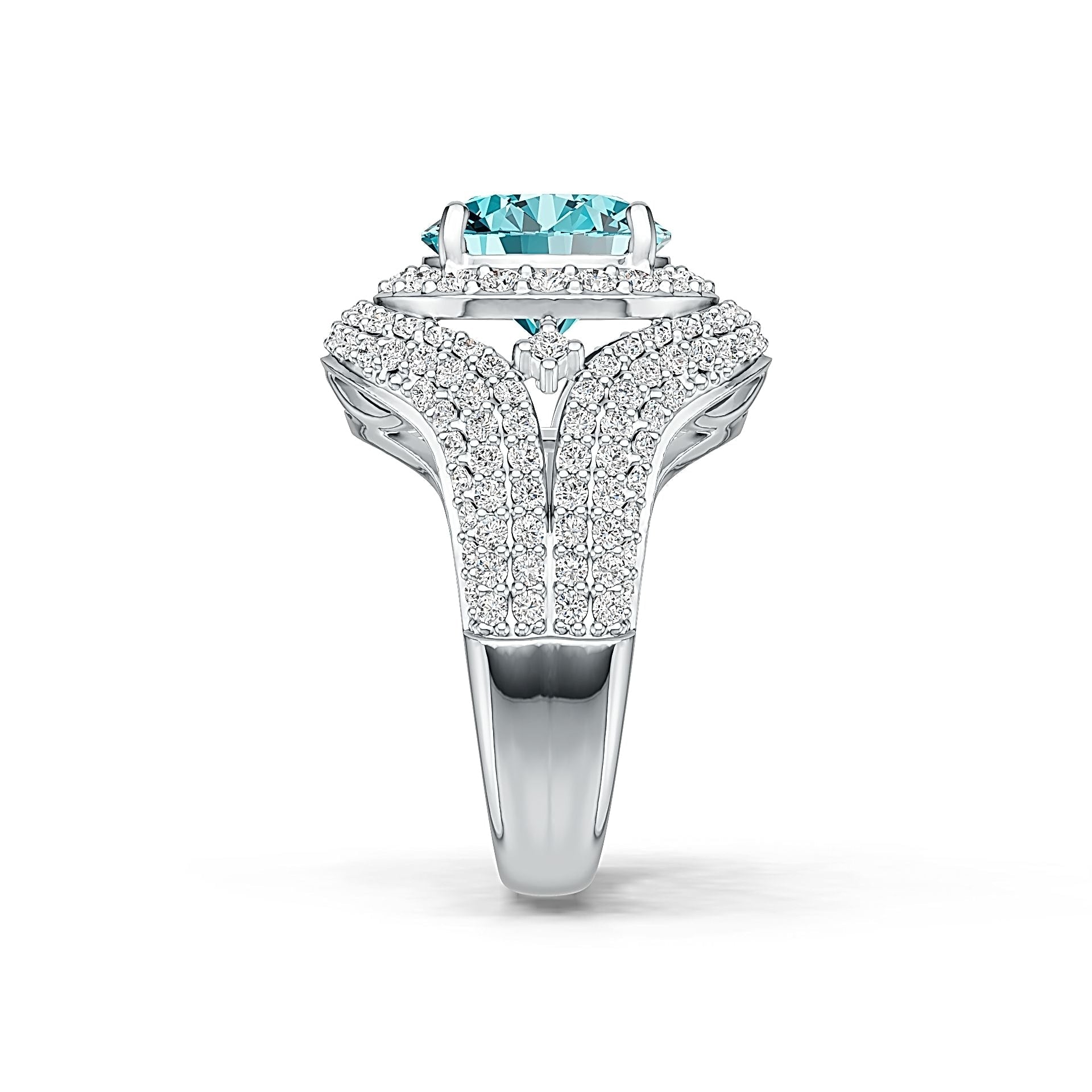 Sterling Silver Semi Mount Ring Setting Round RD 10x10mm White Topaz DHJ