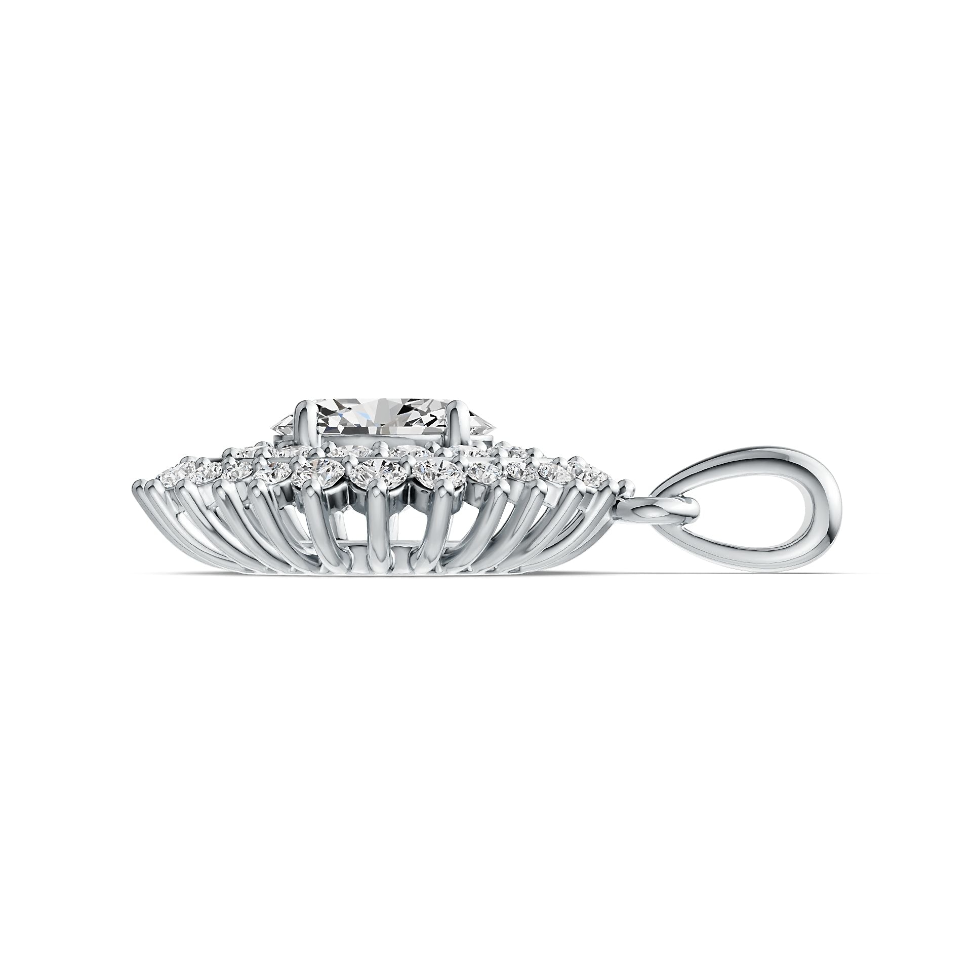 Sterling Silver Semi Mount Pendant Setting Oval OV 8X6mm Halo DHJ