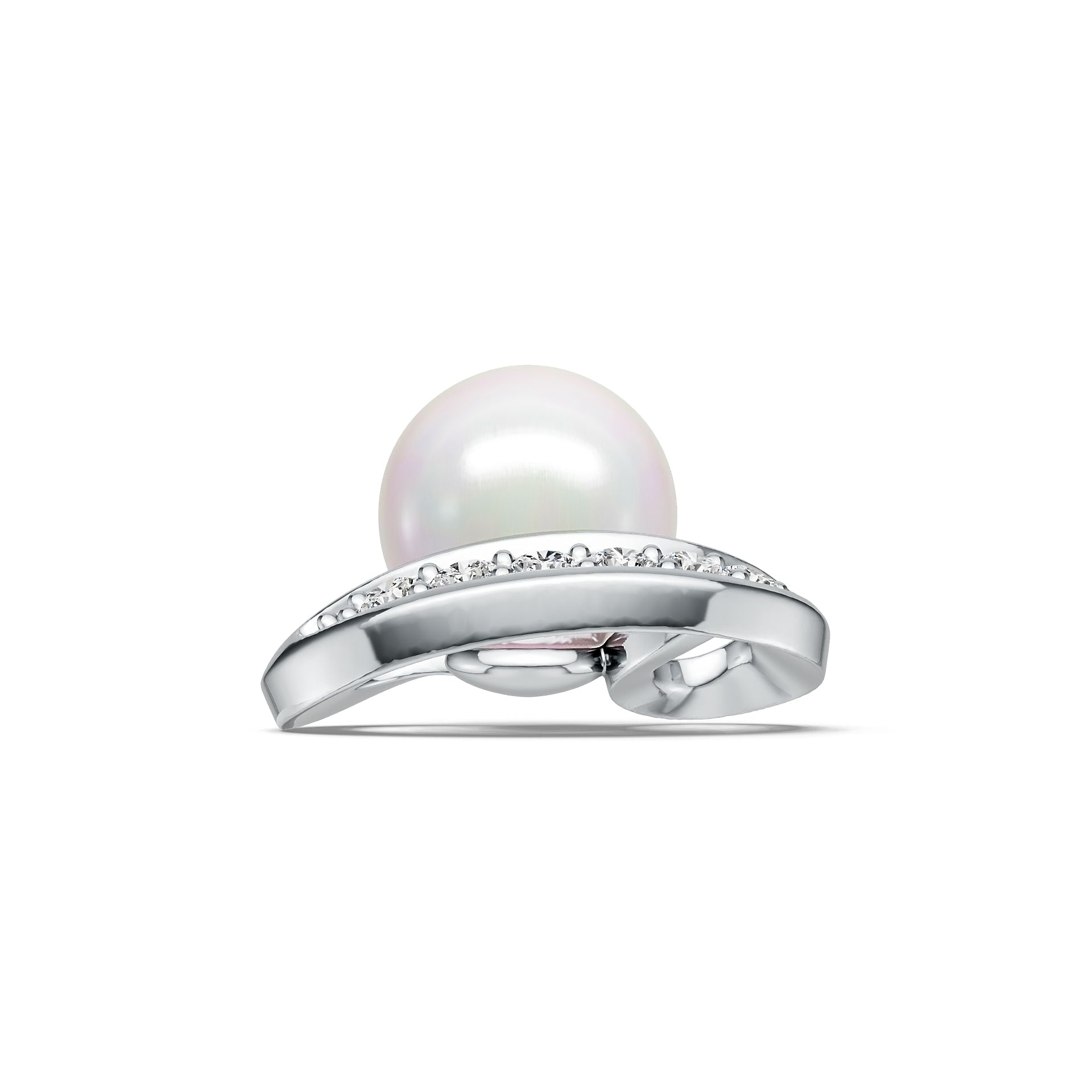 Sterling Silver Semi Mount Pendant Setting Round RD 8.5mm with White Topaz DHJ
