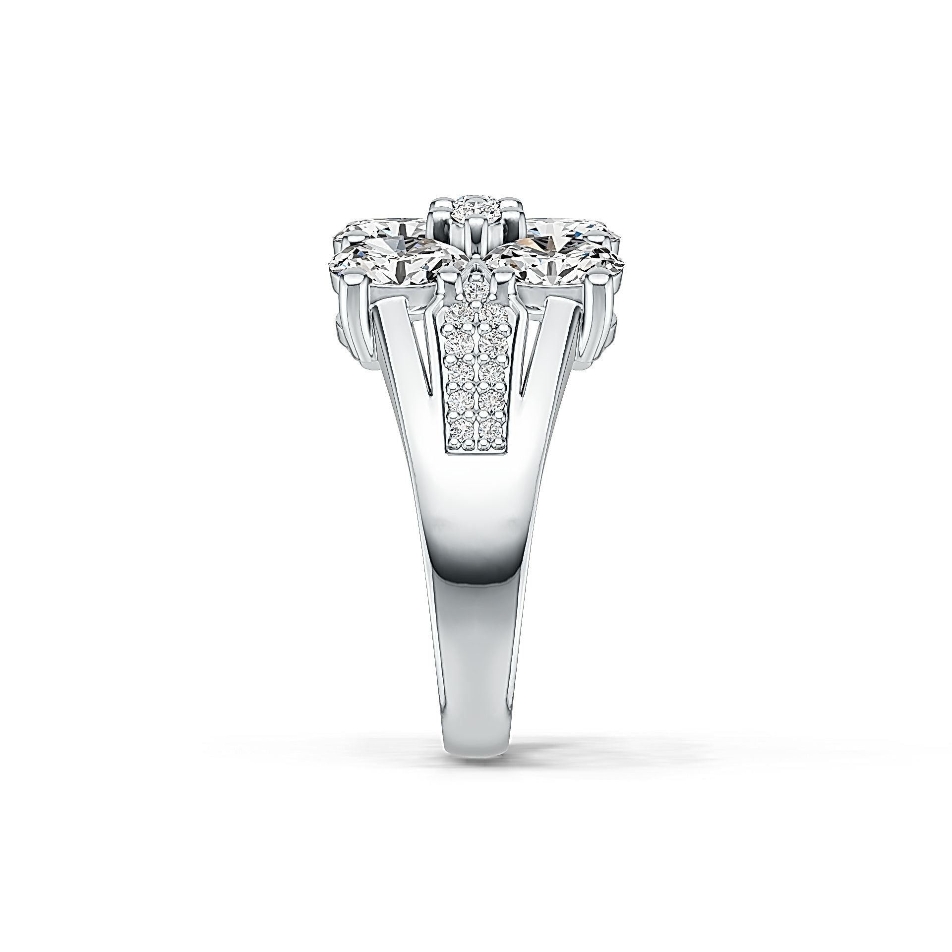 Sterling Silver Semi Mount Ring Setting Oval OV 6X4mm with White Topaz - Syzjewelry