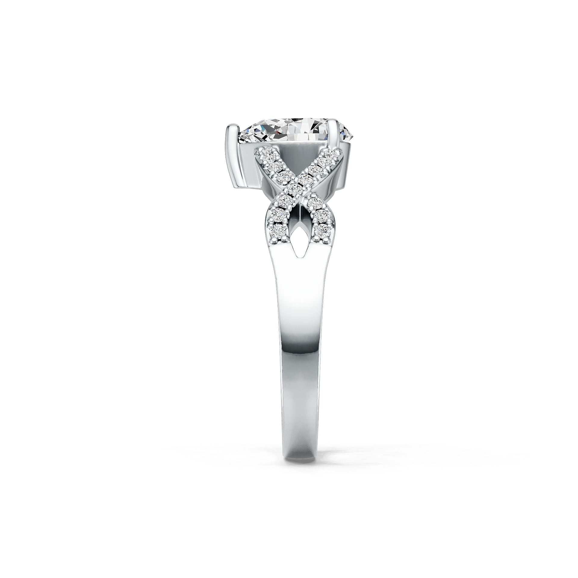 Sterling Silver Semi Mount Ring Setting Pear PE 9X7mm DHJ