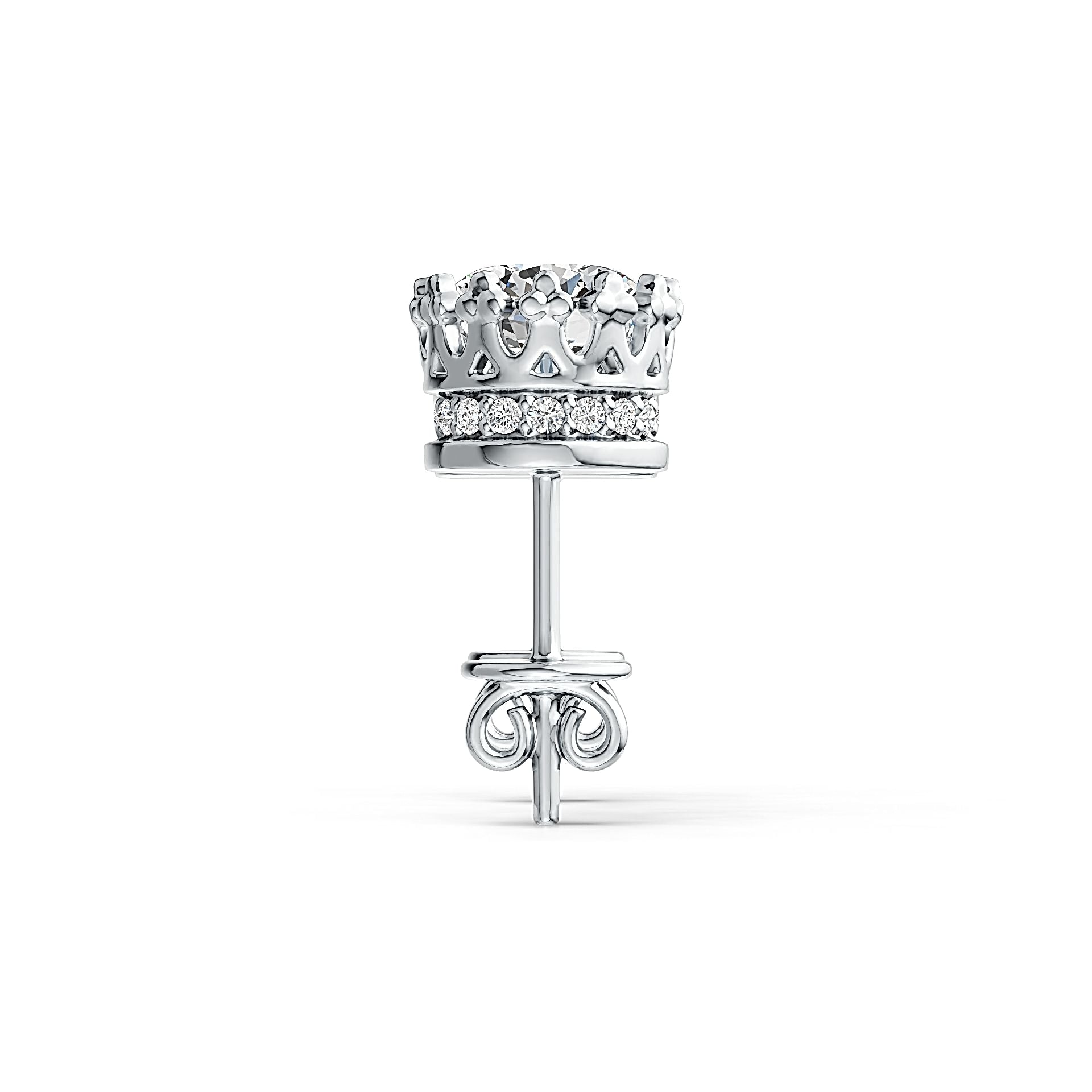 Sterling Silver Semi Mount Earrings Setting Round RD 6x6mm Stud - Syzjewelry