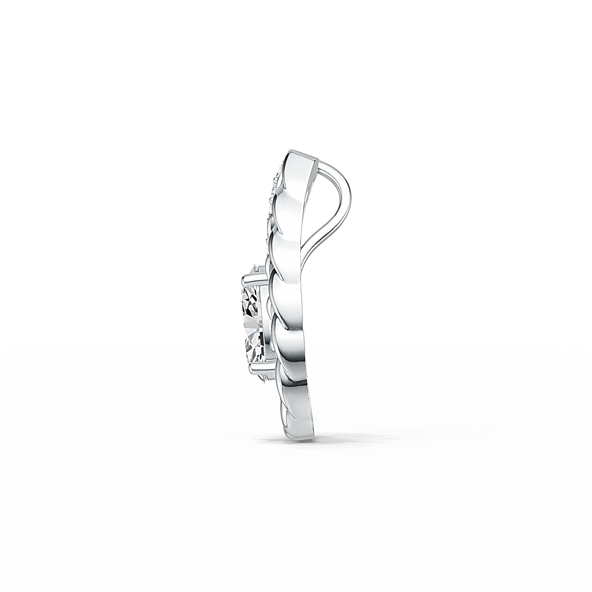 Sterling Silver Semi Mount Pendant Setting Oval OV 9X7mm Horseshoe Theme - Syzjewelry