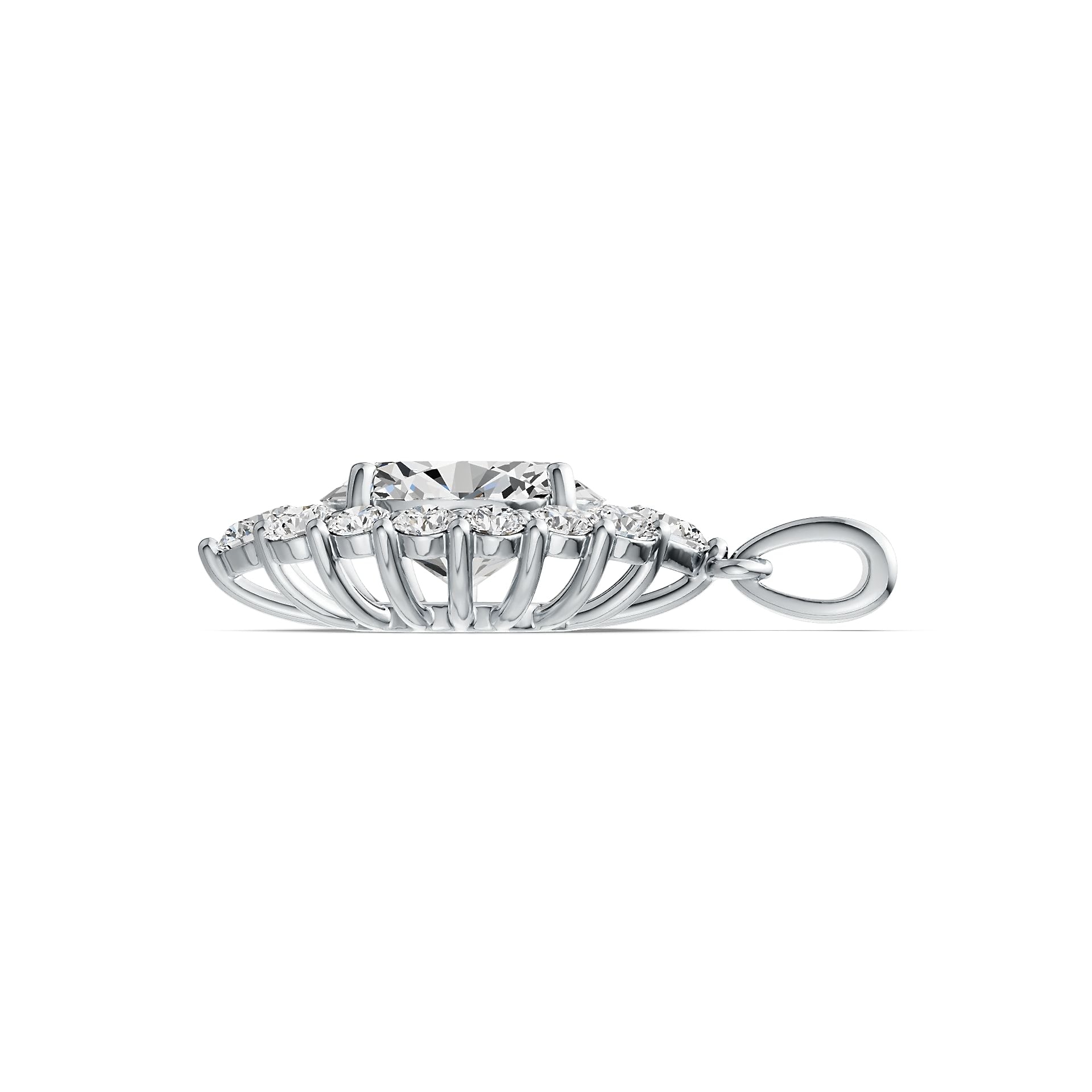 Sterling Silver Semi Mount Pendant Setting Oval OV 11X9mm DHJ
