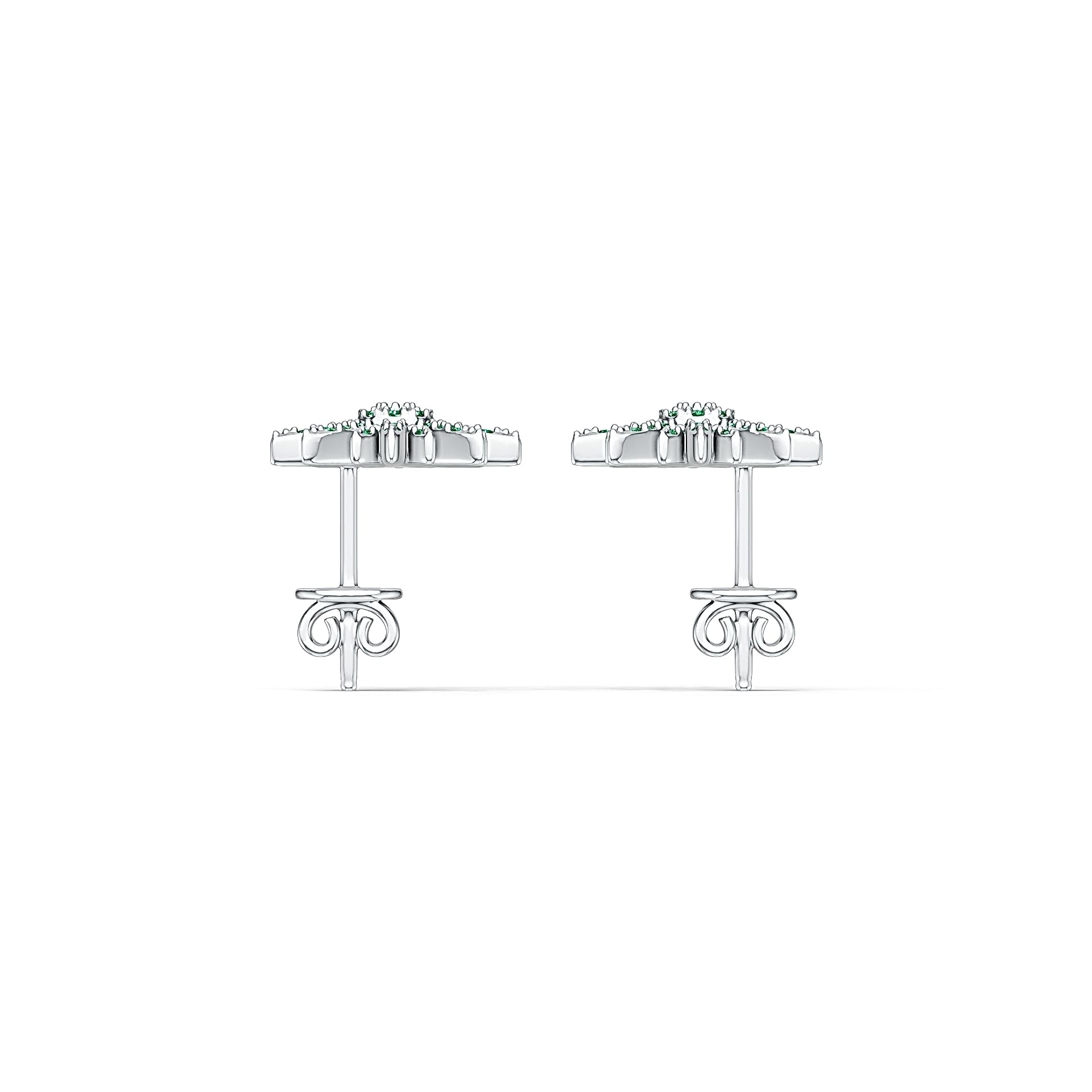 Sterling Silver Semi Mount Earrings Setting Round RD 1.4mm DHJ