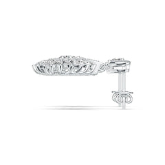 Sterling Silver Semi Mount Earrings Setting Pear PE 6X4mm with White Topaz DHJ