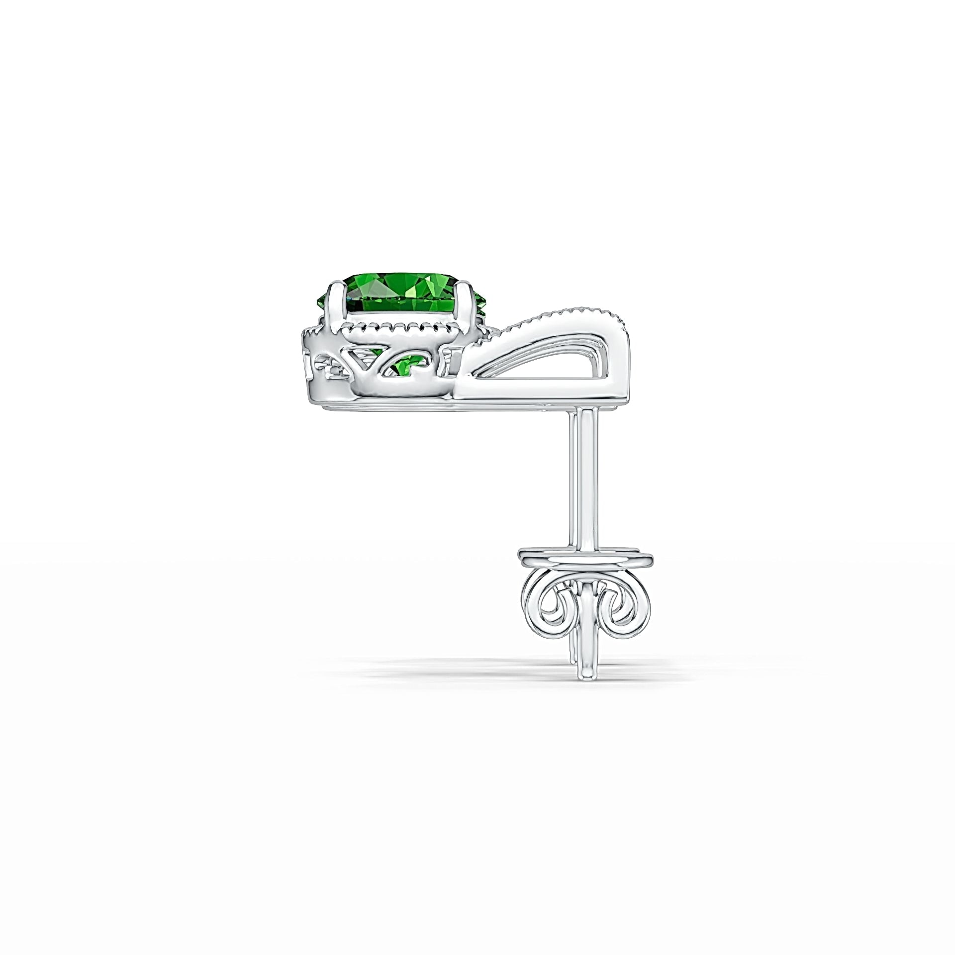 Sterling Silver Semi Mount Earrings Setting Round RD 6.5mm DHJ