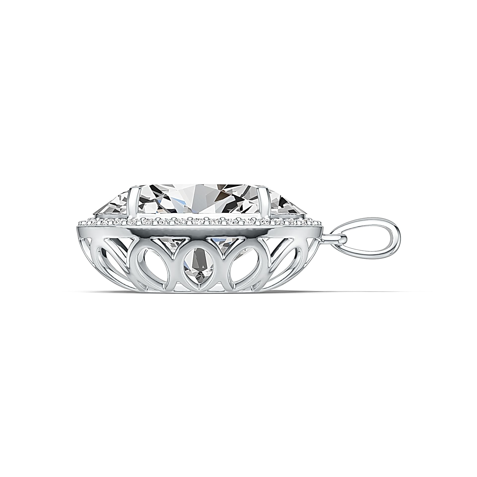 Sterling Silver Semi Mount Pendant Setting Oval OV 21X16mm DHJ