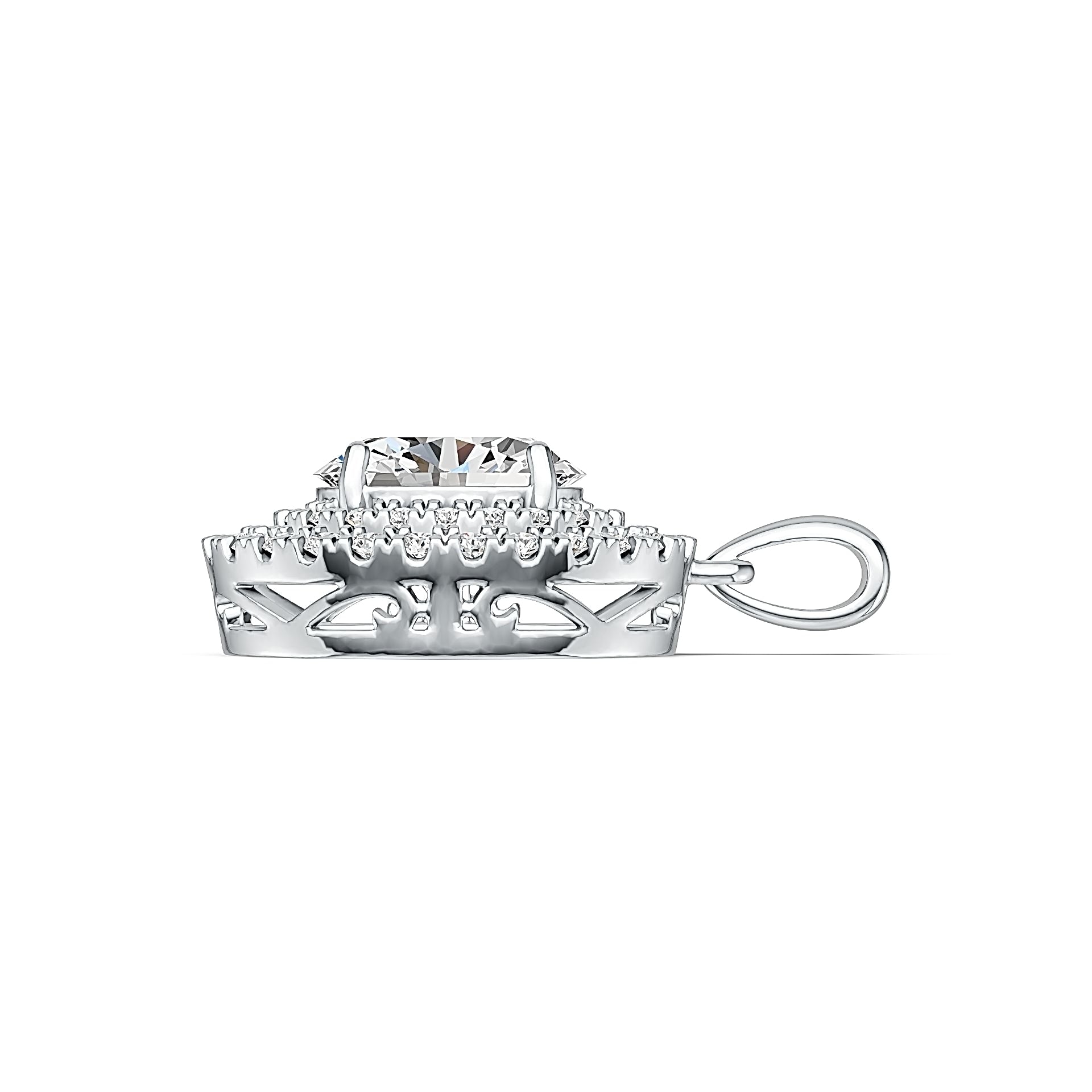 Sterling Silver Semi Mount Pendant Setting Oval OV 9x7mm DHJ
