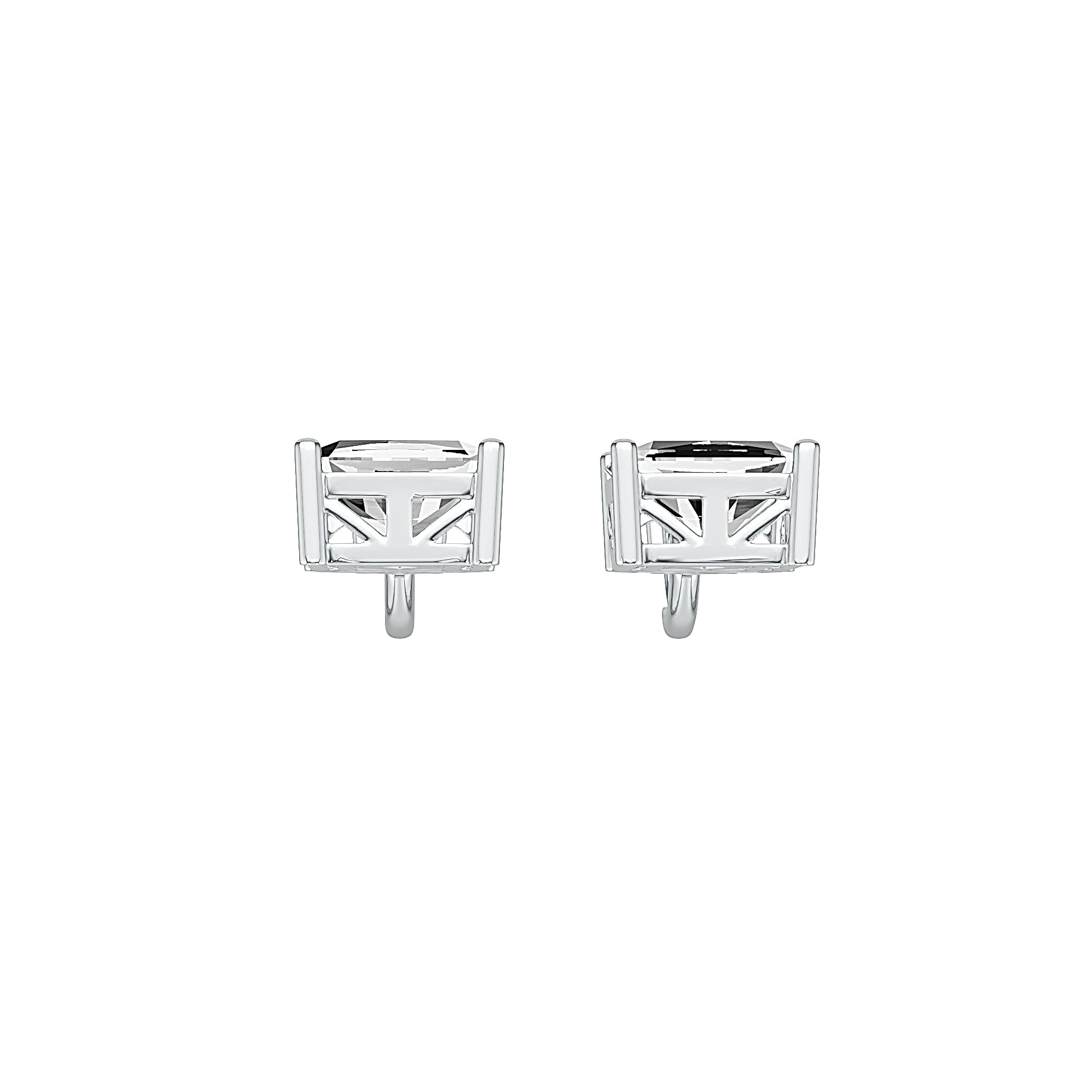 Sterling Silver Semi Mount Earrings Setting Emerald OCT 11X9mm DHJ