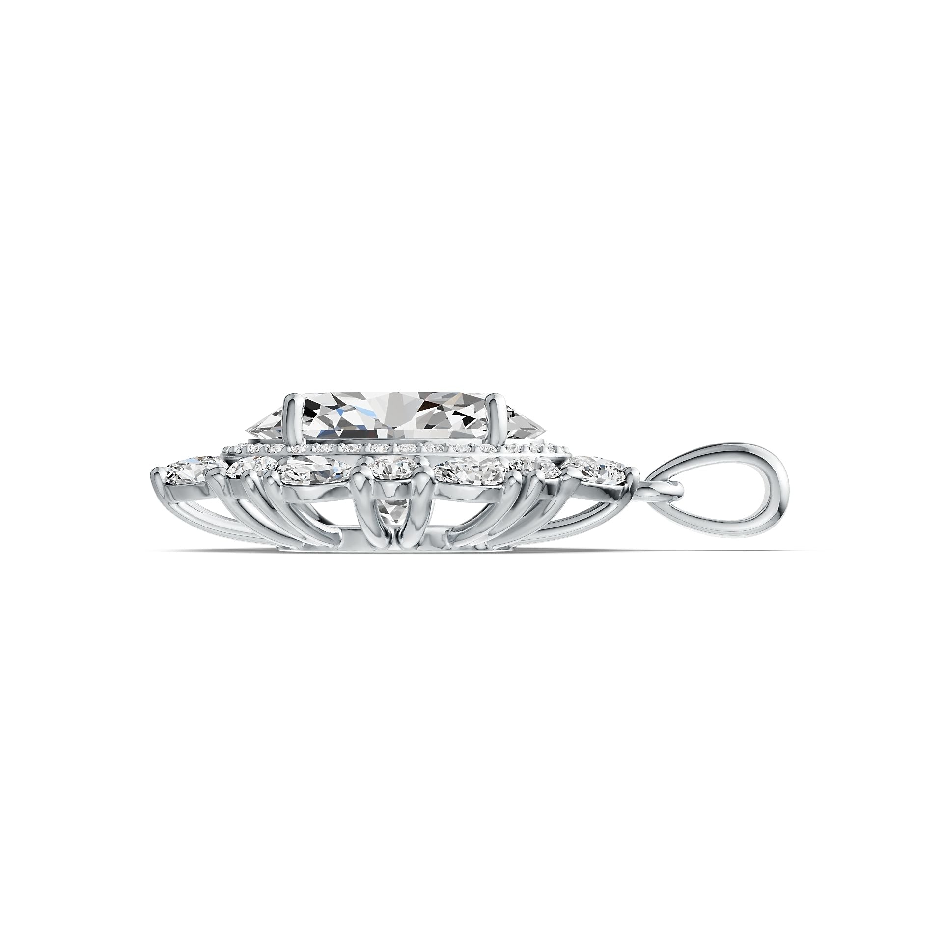 Sterling Silver Semi Mount Pendant Setting Oval OV 14X10mm DHJ