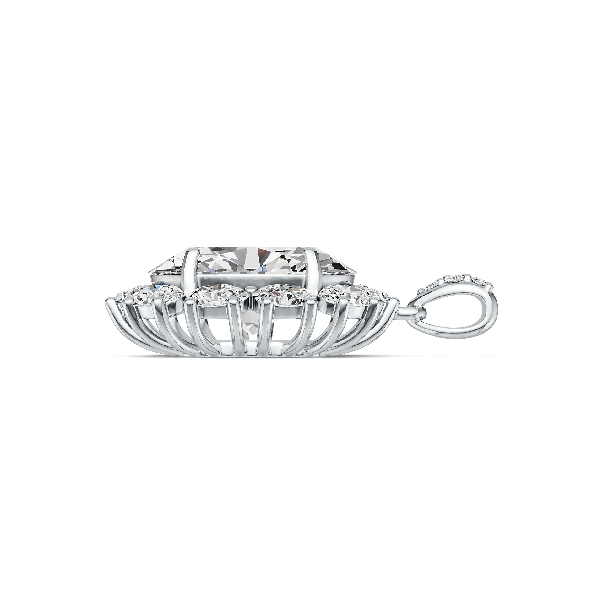 Sterling Silver Semi Mount Pendant Setting Oval OV 14X10mm DHJ