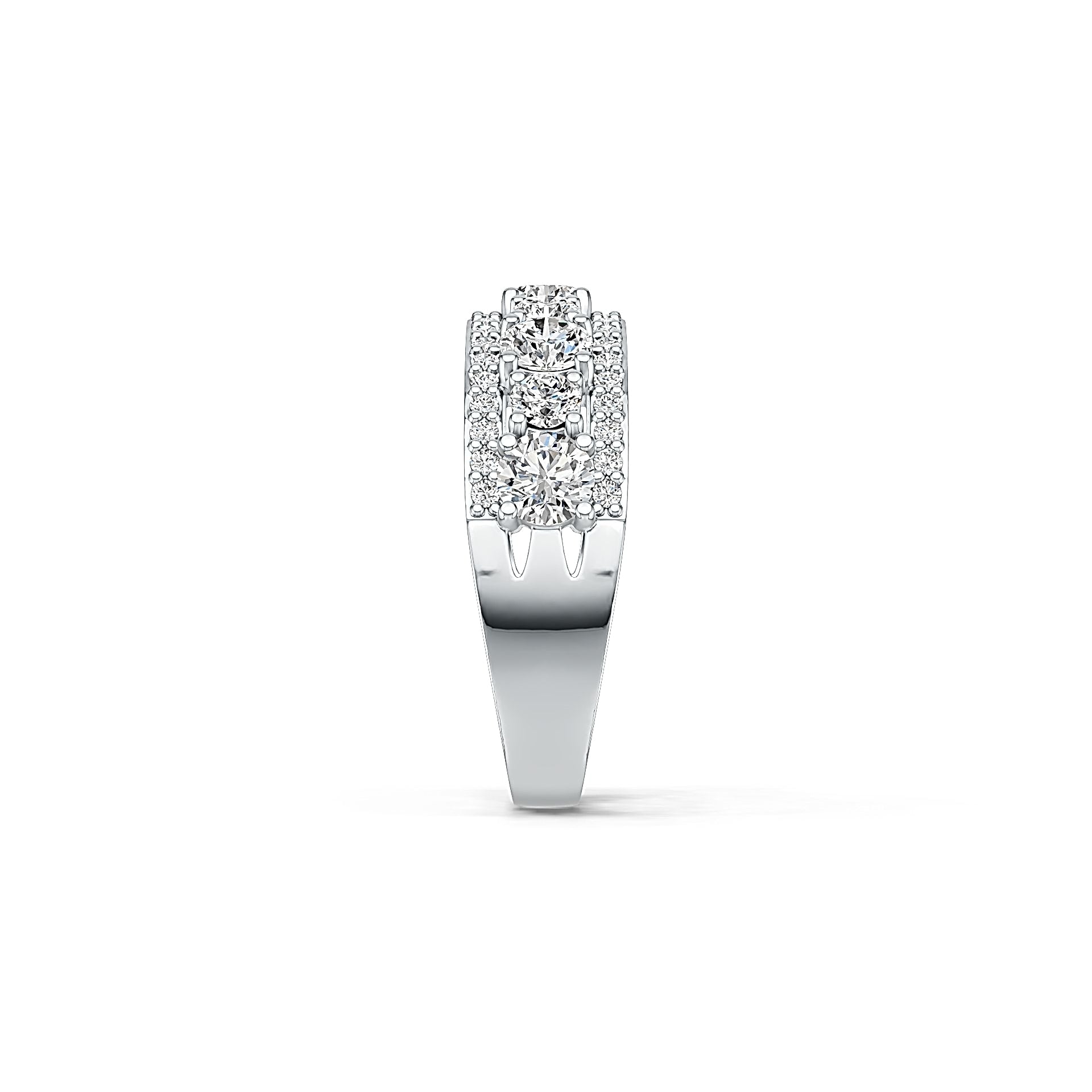 Sterling Silver Semi Mount Ring Setting Round RD 4x4mm White Topaz DHJ