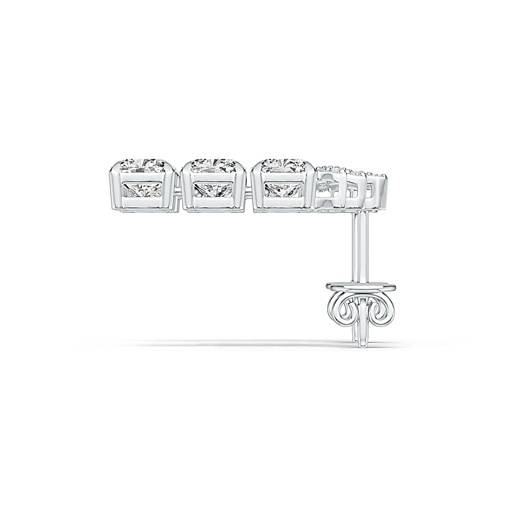 Sterling Silver Semi Mount Earrings Setting Cushion CU 5X5mm DHJ