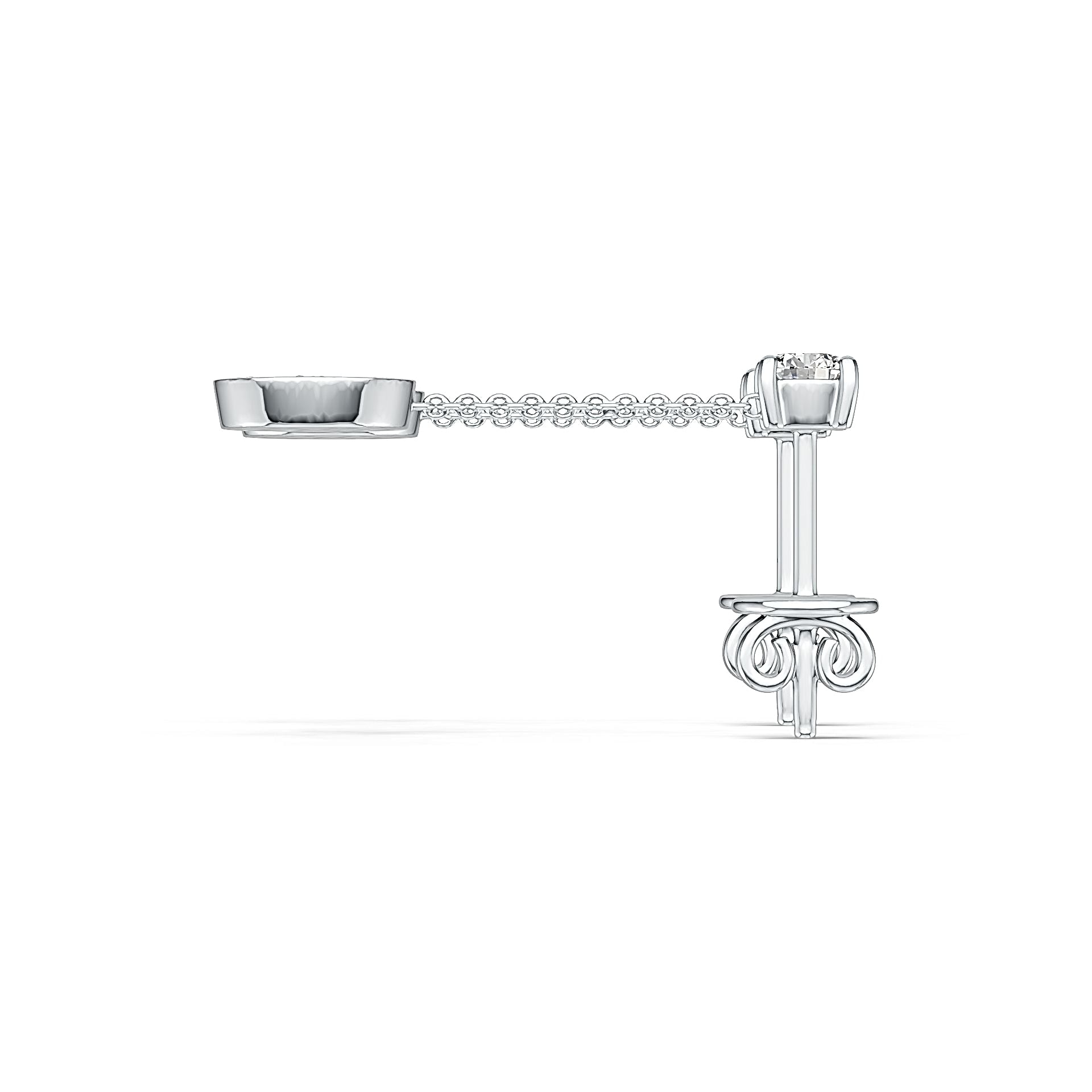 Sterling Silver Semi Mount Earrings Setting Round RD 3.5mm DHJ