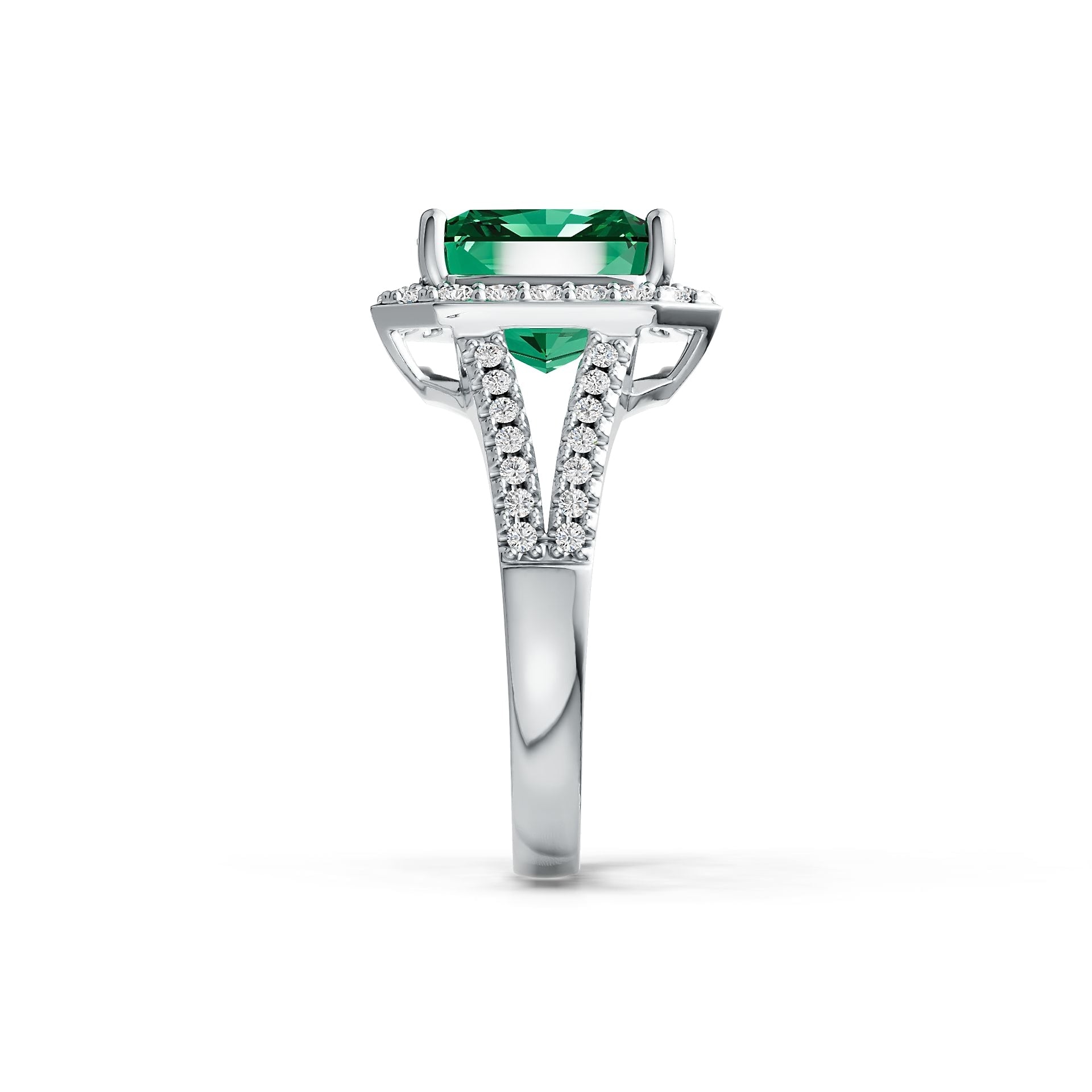 Sterling Silver Semi Mount Ring Setting Emerald OCT 10x10mm Split Shank Syzjewelry