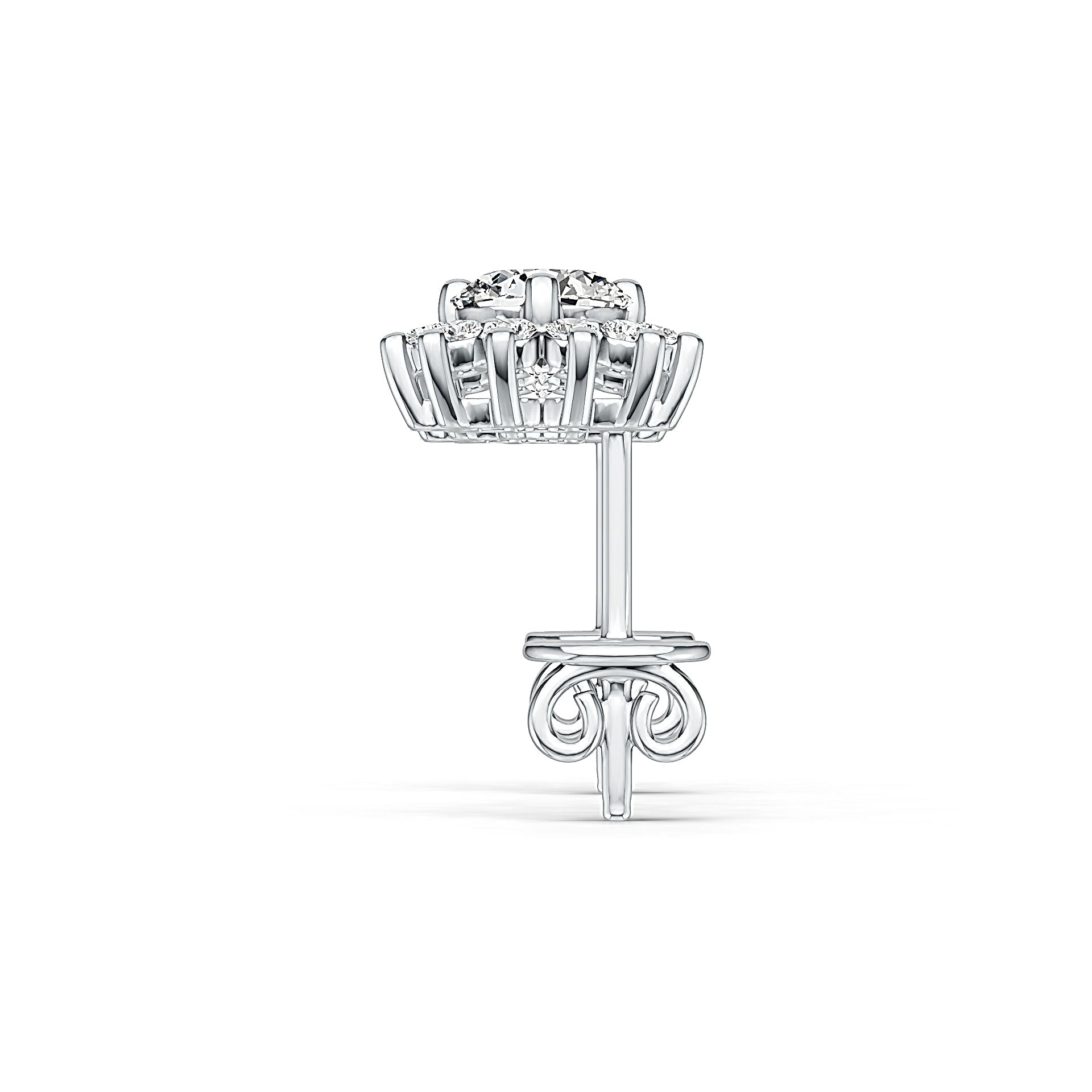 Sterling Silver Semi Mount Earrings Setting Round RD 5x5mm DHJ