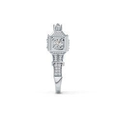 Sterling Silver Semi Mount Ring Setting Round RD 5x5mm SQ 4x4mm DHJ