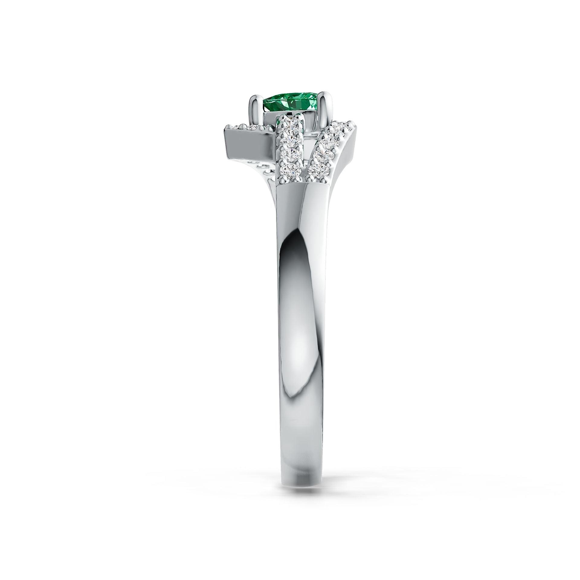 Sterling Silver Semi Mount Ring Setting Trillion TR 4x4mm Bypass Shank Syzjewelry