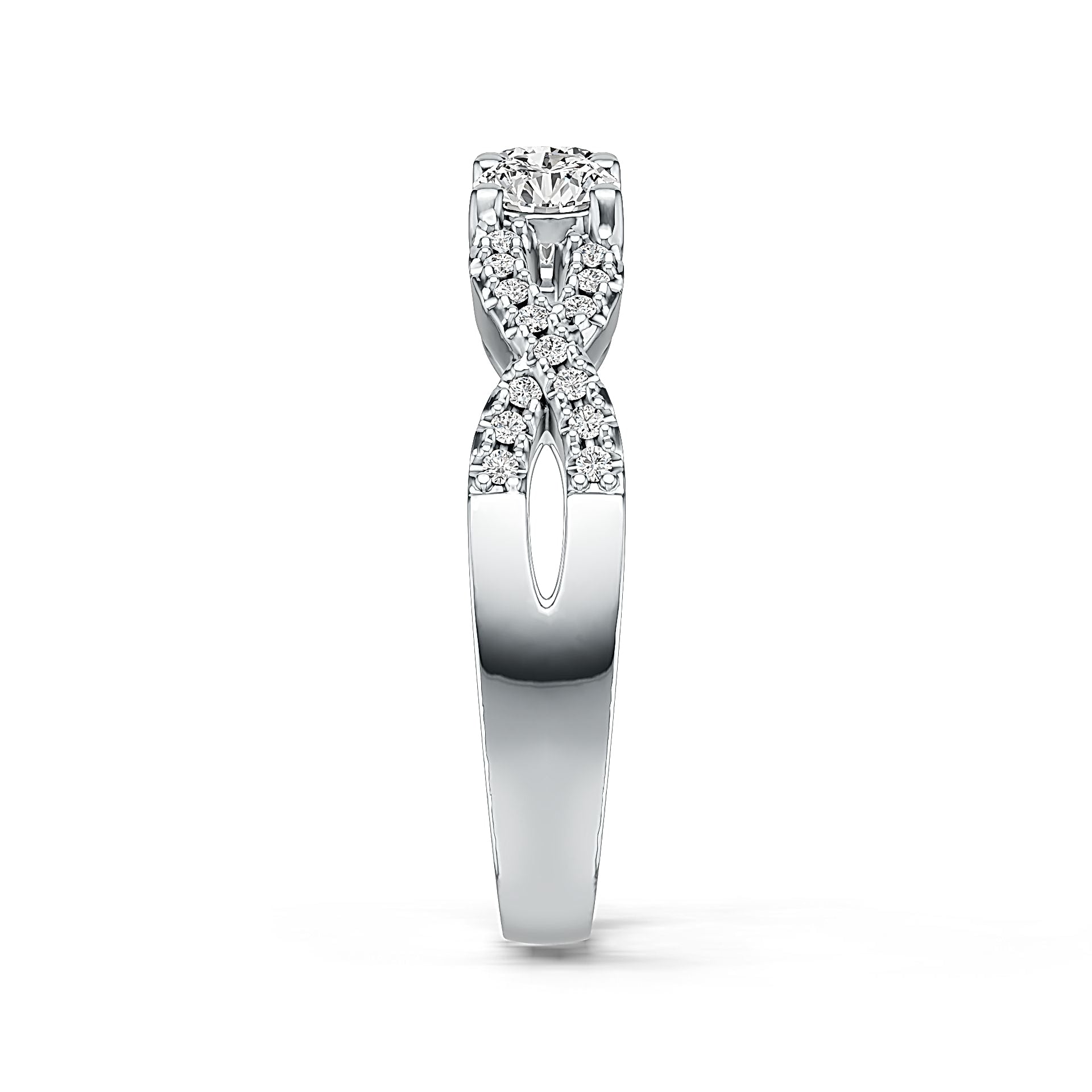 Sterling Silver Semi Mount Ring Setting Round RD 4x4mm DHJ