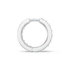 Sterling Silver Hoop Earrings with White Topaz or Moissanite Syzjewelry