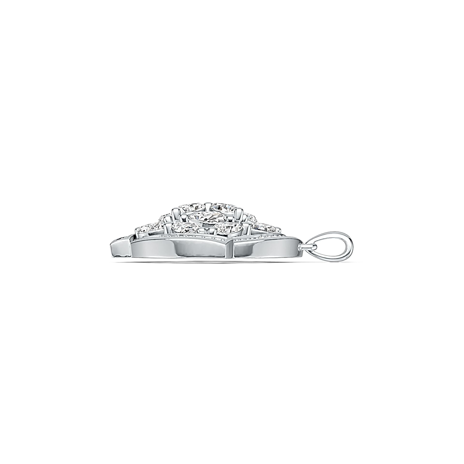 Sterling Silver Semi Mount Pendant Setting Pear PE 5X3mm with White Topaz - Syzjewelry