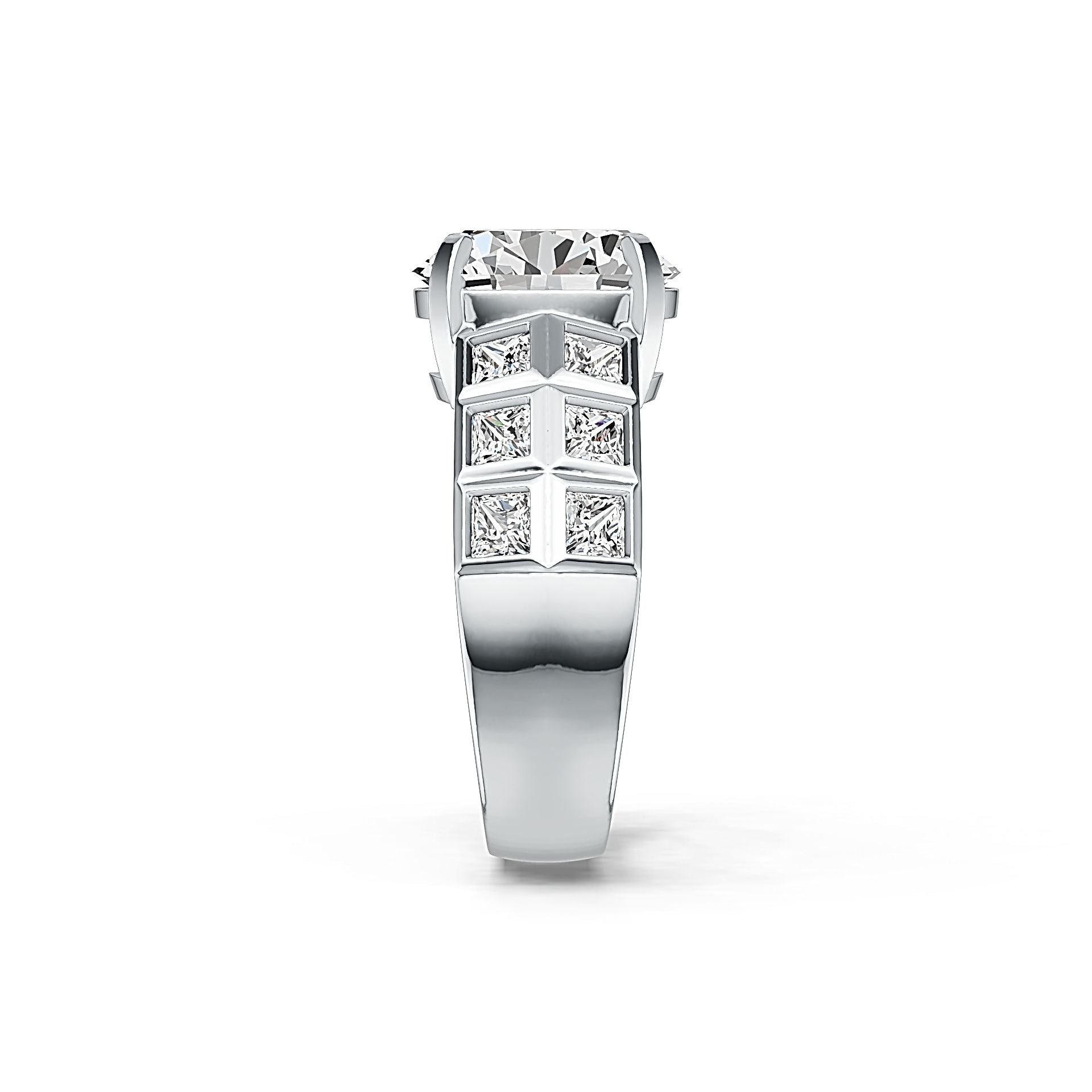 Sterling Silver Semi Mount Ring Setting Oval OV 12X10 with White Topaz - Syzjewelry