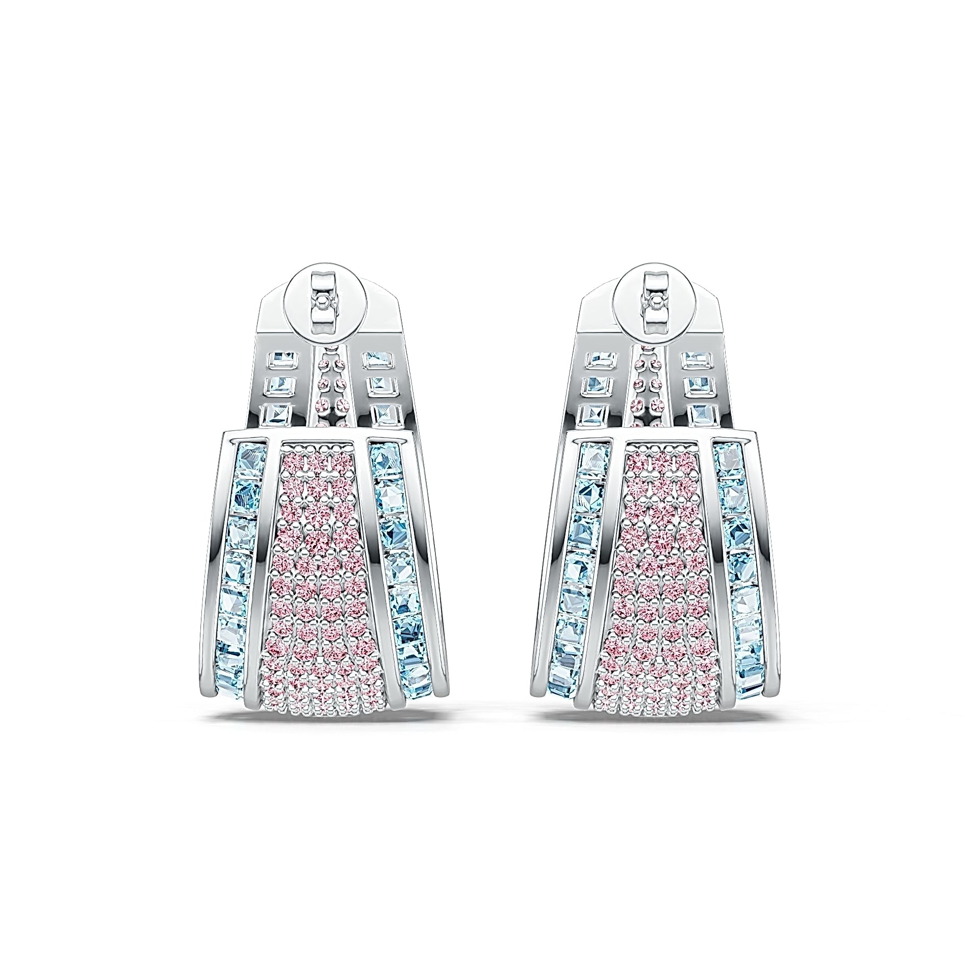 Sterling Silver Semi Mount Earrings Setting Princess SQ 2X2mm DHJ