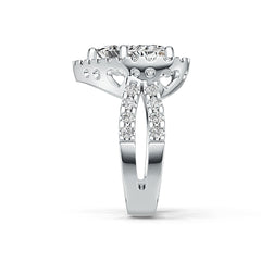 Sterling Silver Semi Mount Ring Setting Princess Square 6X6mm Heart Theme Syzjewelry