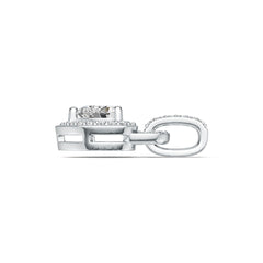 Sterling Silver Semi Mount Pendant Setting Heart HT 6X6mm Halo with White Topaz DHJ