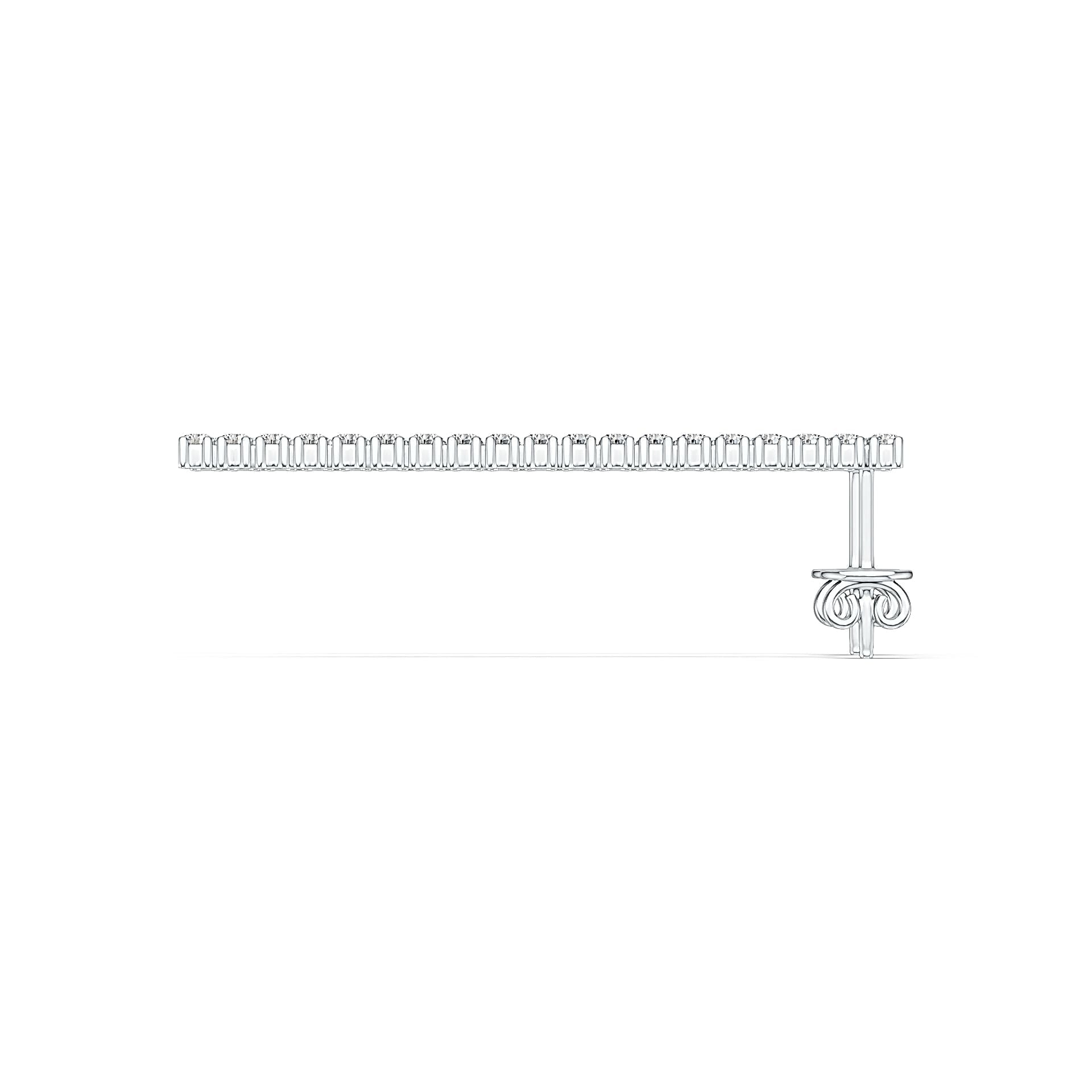 Sterling Silver Earrings Linear Drop Dangle with White Topaz or Moissanite DHJ