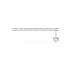 Sterling Silver Earrings Linear Drop Dangle with White Topaz or Moissanite DHJ