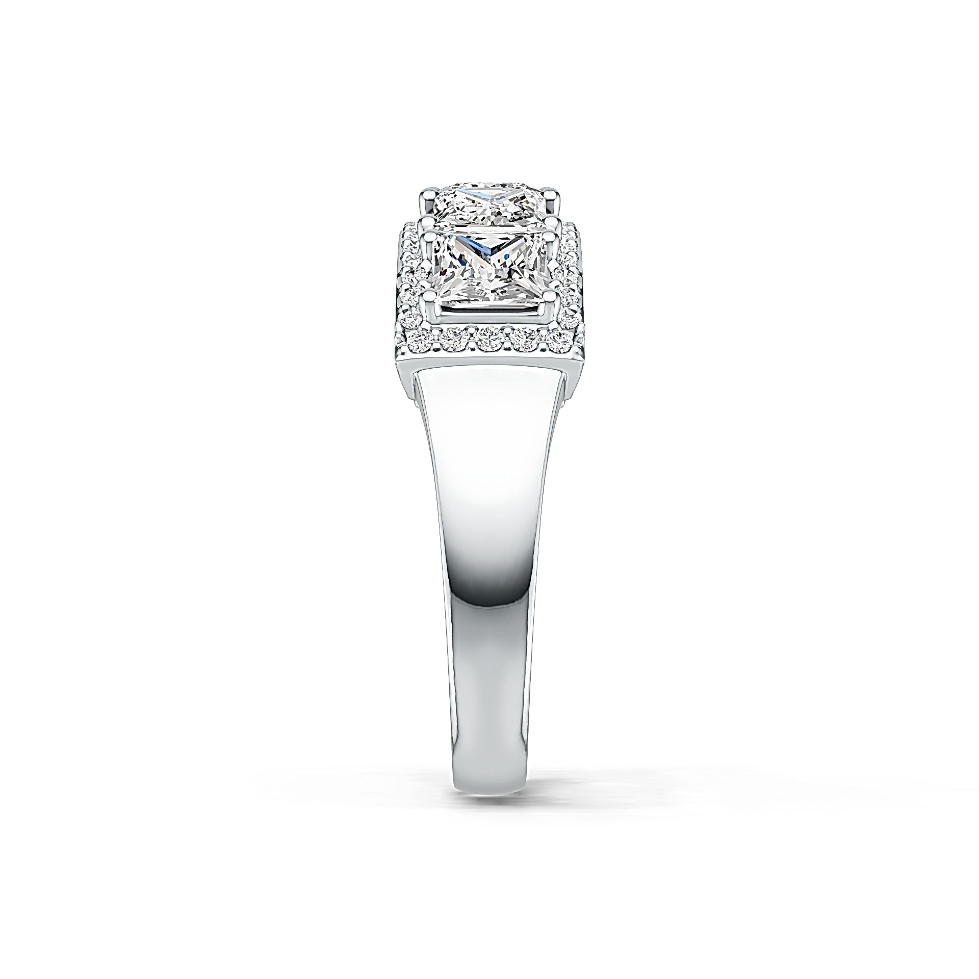 Sterling Silver Semi Mount Ring Setting Princess SQ 4X4mm with White Topaz Syzjewelry