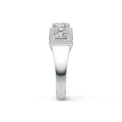 Sterling Silver Semi Mount Ring Setting Princess SQ 4X4mm with White Topaz Syzjewelry