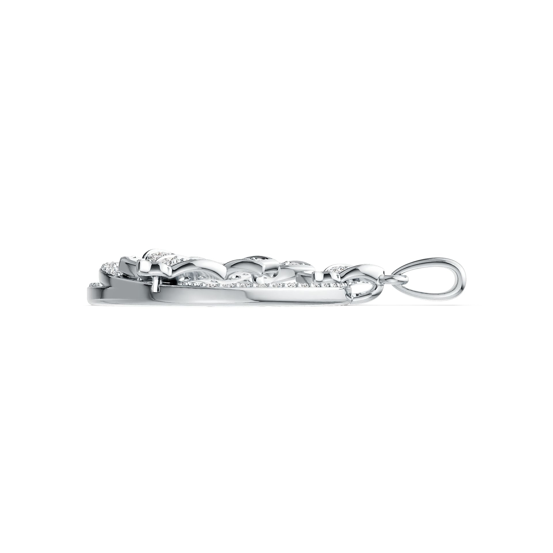 Sterling Silver Pendant with White Topaz or Moissanite Butterfly Theme DHJ