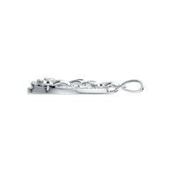 Sterling Silver Pendant with White Topaz or Moissanite Butterfly Theme DHJ