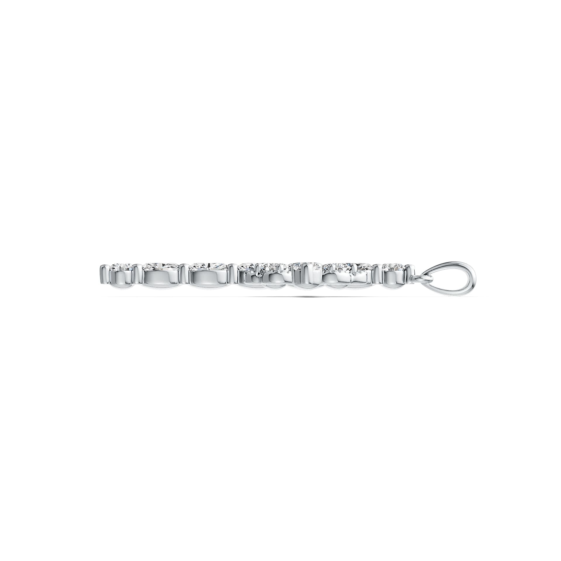 Sterling Silver Semi Mount Pendant Setting Oval OV 5x3mm RD 3x3mm DHJ