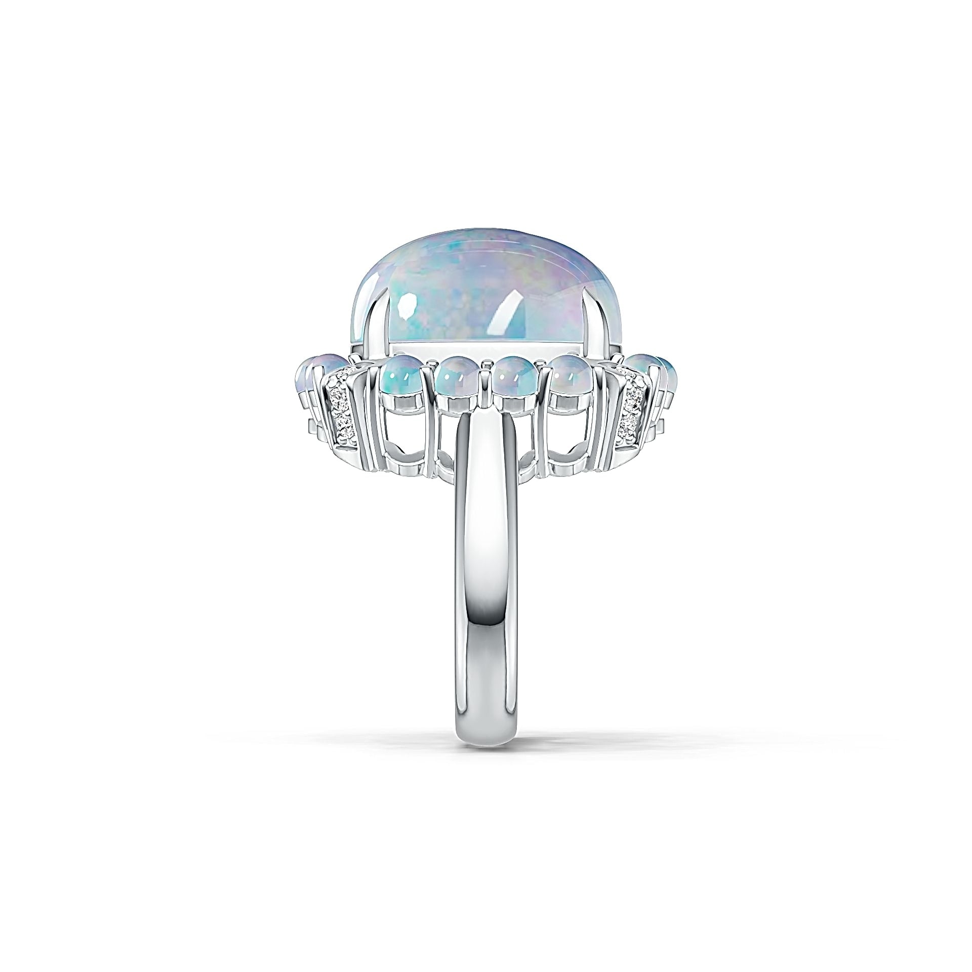 Sterling Silver Semi Mount Ring Setting Oval OV 16X12mm 3X3mm Cabochon DHJ