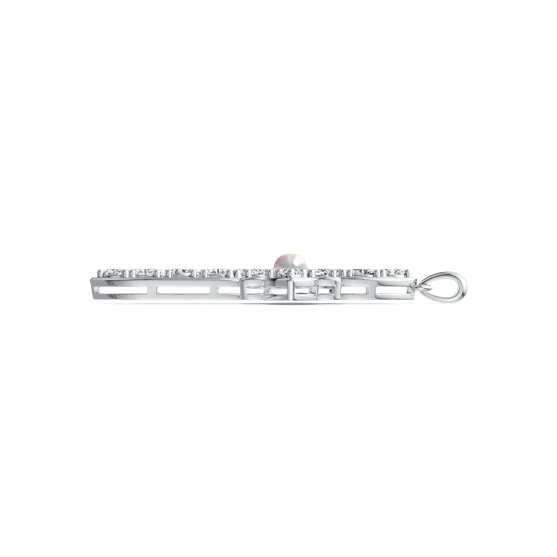 Sterling Silver Semi Mount Pendant Setting Oval OV 5X3mm OV 4X3mm RD 5X5mm Cross Theme DHJ